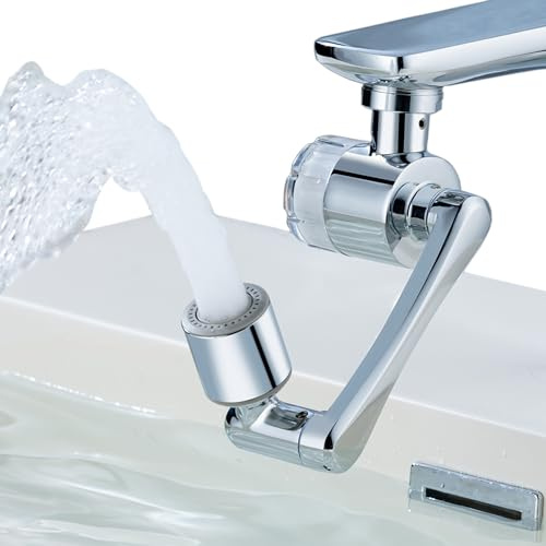 Prolunga Rubinetto con Filtro Berkebun, Rubinetto Allungabile con Rotazione 1080° per Bagno Lavabo e Lavello Cucina, Aeratore Rubinetto Adatto Rubinetti con Filettatura Maschio/Femmina da 20/22/24 mm