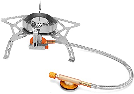 OUKENS Mini Gas Stove, Portable Integrated Stove Windproof Camping Oven, Windproof Camp Stove Camping Gas Stove for Courtyard Outdoor Camping,Backpacking Stove