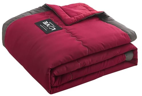 Couverture rafraîchissante glacée, lit simple d'été, couette douce pour sueurs nocturnes, cadeau d'anniversaire femme/enfant (rouge, 170 x 200 cm)