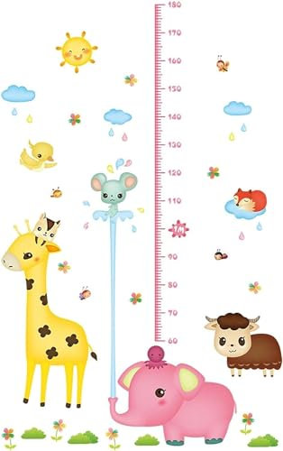Niedliche Messlatte for Kinder zur Wandmontage, Messlatte for die Wand for Kinder, Wandaufkleber, Messlineal for Schlafzimmerdekoration for Jungen und Mädchen (Farbe: Affe, Giraffe) (Farbe: Elefant) (