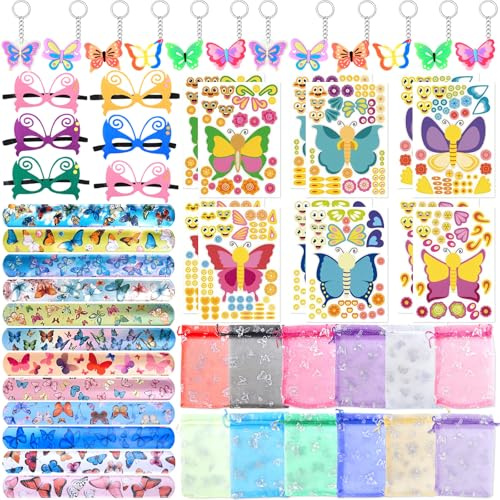 Ainvliya Party Schmetterling Deko Geburtstag - Butterfly, Einladungskarten Kindergeburtstag Mädchen, Kindergeburtstag Gastgeschenke, Geburtstagsdeko Mädchen für Mitgebsel Kindergeburtstag