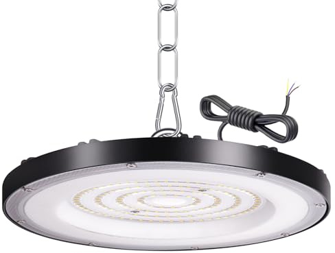 JINABLOSSY Foco LED UFO 100 W, 6000 K 10000 LM 144 LEDs Lámpara UFO industrial blanco frío High Bay IP65 impermeable taller para garaje almacén fábrica estadio cubierto