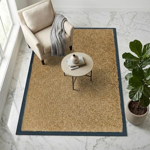 Rugs Inn Twist Rubber Rug – Outdoor & Indoor Heavy Duty Non-Slip Rugs for Kitchen Garden, Inside & Outside Floor Mats, Waterproof and Dirt Trapper Entrance Carpet Mat (Beige, 120x150 cm)