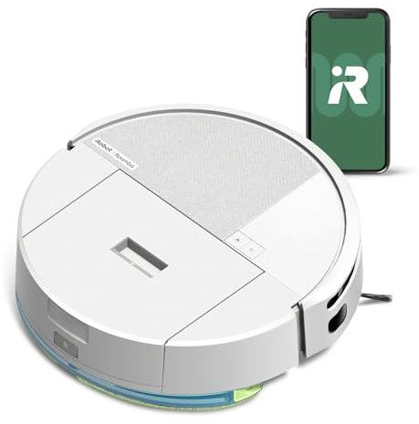 iRobot Roomba 205 DustCompactor Combo, Robot Aspirapolvere Lavapavimenti, Raccoglie e Compatta la Polvere, Navigazione ClearView LiDAR, Rileva Tappeti/Moquette, Controllo tramite App, Bianco