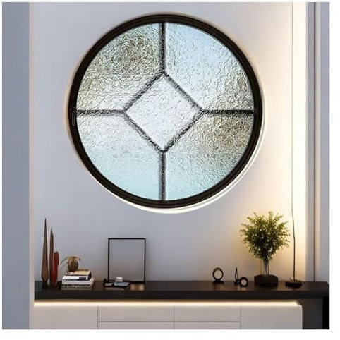 Fenêtre Fenêtres De Maison Rondes, Fenêtres De Hangar Rotatives À Axe Central À 360 °, Fenêtres En Verre Trempé À Cadre Métallique Pour Fenêtres De Remplacement De Ventilation De Sous-sol De Grenier(1