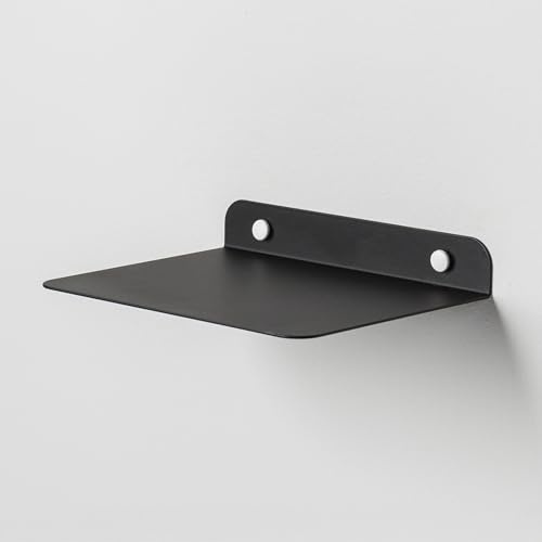 Steelnovo | Zeno, Mensola da Parete in Metallo Verniciato, Mensola da Muro Portaoggetti, 20x3x15 cm, Colore Nero, Design Minimal e Moderno, Scaffale da Muro, Made In Italy