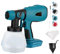 Pulverizador de pintura inalámbrico compatible con batería Bosch de 18 V, pistola de pintura eléctrica HVLP de mano con recipiente de 1000 ml, pistola de pulverización sin escobillas con 3 patrones y
