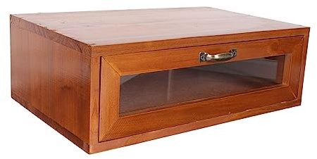 DOITOOL Caja de Almacenamiento Organizador de Escritorio de Madera Retro para Escritorio Soporte Elevador de Monitor Funcional para Oficina y Uso