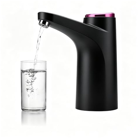 Automatic Water Bottle Pump, USB Rechargeable, Fits 3-5 Gallon Bottles | Water Dispenser One-Touch Water Drink Pump Fits Most Bottles for Home Kitchen Camping Travel