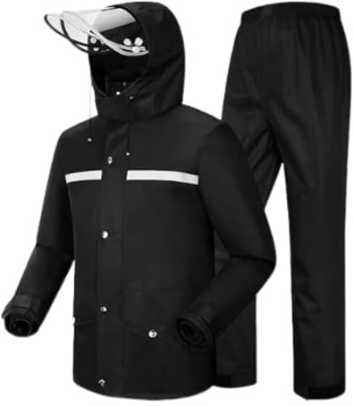 KiBcsLic Tenue de Pluie Deux Pièces pour Le Camping et Le Vélo avec Capuche, L