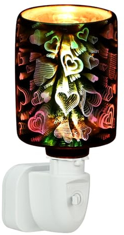 3D Plug in Wax Melt Burners - Metal Wax Melt Electric Scent Diffuser, Safe Flameless Aroma Design Lamp, Plug in Wax Melt Gifts for Women Girlfriend Home Fragrance Office Bedroom Decor (Heart-shaped)