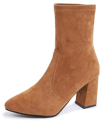 Generisch 2026 Botas de mujer con caña media altura para un look casual diario. Diseño con punta redonda Tacón de bloque. Perfecto para invierno. Estilo de deslizamiento fácil comodidad versatilidad