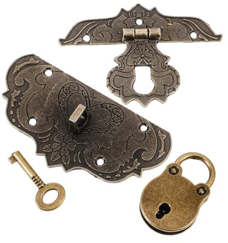 VILLFUL Loquet pour Boîte à Bijoux Alliage Zinc Verrou Vintage Élégant Fermoir pour Coffret Bois Fermeture Sécurisée pour Boîtes Cadeaux