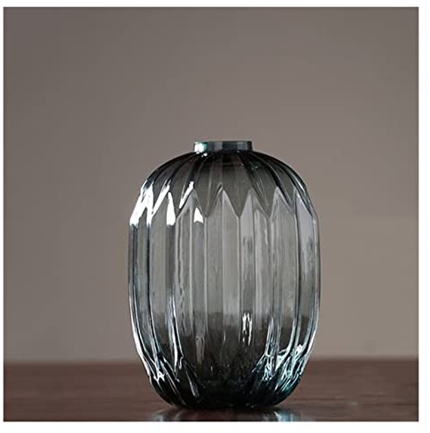 Vaso decorativo Vaso in vetro trasparente for piante, cristallo, decorazione moderna, vaso nordico di lusso, fiori secchi, coltura idroponica, for la tavola Wazon BI50VS(Grande)