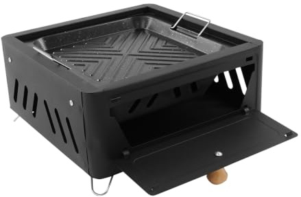Barbecue portatile a carbonella, fornello da campeggio con cassetto, ripiano per carbonella da campeggio, mini barbecue, barbecue da tavolo, carbonella per grigliate, picnic e preparazione del tè