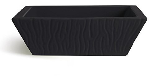 Horganica Lavandino Lavabo Appoggio/Sospeso Rettangolare Pietra Nero Profondo Opaco in Ceramica 60x40 cm (Colorato Nero Profondo Opaco Pieno)