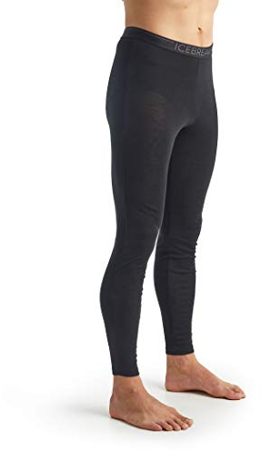 Icebreaker 100% Merinowolle Herren Base Layer - Everyday Leggings - 175 Ultralight Fabric | Merino Unterwäsche | Thermo Unterwäsche Männer Winter | Thermounterwäsche - Schwarz/Monsoon, L.