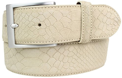 Gürtel mit Pythonprägung 4 cm | Leder-Gürtel für Damen Herren 40mm Schlangen-Optik |Schlangen-Muster Python-Muster