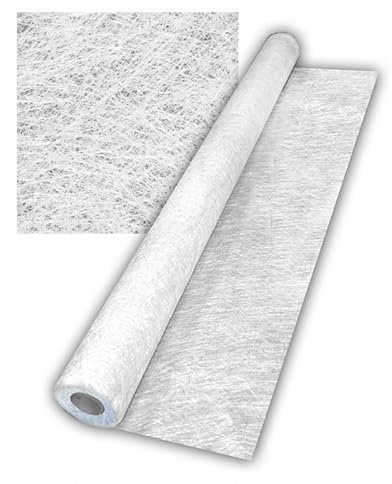 Manta de Fibra de Vidrio MAT de Diferentes Gramajes - Excelente compatibilidad con Resinas de Poliéster - Material de Refuerzo - MAT 300 - Rollo de 25 m2