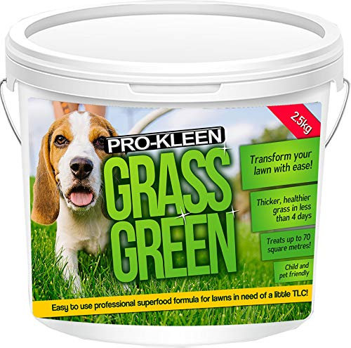 Pro-Kleen Grass Green Professional Lawn Fertiliser 2.5KG Creates a Lush Thick Turf - Lasts up to 3 months - Used by Professionals. NPK Granular 20-5-10 with added 2.5% Magnesium and 2.5% Calcium