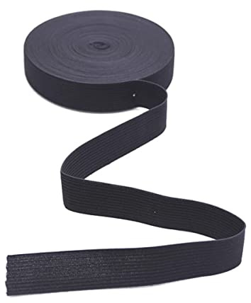 DAHI Cinta elástica de 20 metros, 2 cm de ancho, goma de lavandería (20 metro/2 cm, negro)