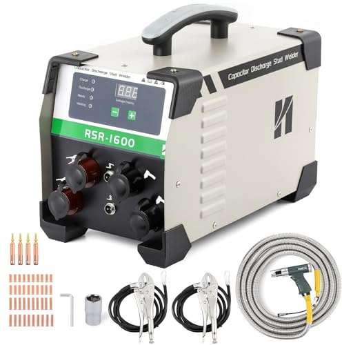 Huanyu Capacitor Discharge Stud Welder M3-M6 Stud Bolt Plate Welder Welding Machine Welding Bolt Plate Insulation Nail Screw Low Carbon Steel Aluminum Brass RSR-1600