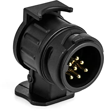 QWORK Adapter 13 auf 7 Polig, 12V Wasserdicht Adapter Anhänger 13 auf 7 für Anhängerkupplung