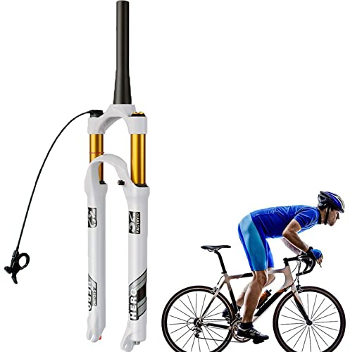 WZFANJIJ MZP Fahrradgabel Doppelte Schulterkontrolle MTB Bergab Suspension Luftdruck Gerades Rohr Ultraleicht Aluminiumlegierung Stoßdämpfer Rebound Adjust,Spinallinecontrol-29inches
