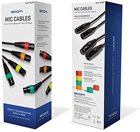 Zoom XLR-4C/CP Mikrofonkabel-Set für Podcasting & Musik – 4 farbcodierte XLR-Kabel (2,5 m)