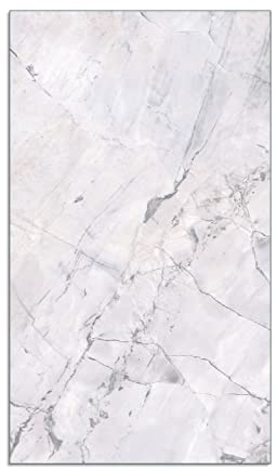 Wallario Herdabdeckplatte/Spritzschutz aus Glas, 1-teilig, 30x52cm, für Ceran- und Induktionsherde, Graue Marmor-Optik