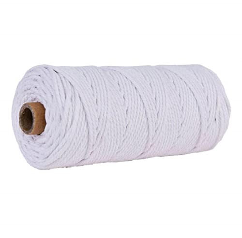 FIZOVER 100 m x 3 mm Makramee-Baumwollschnur, farbiges Seilgarn zum Aufhängen, Pflanzenaufhänger, IY Bastelzubehör, 21,3 mm