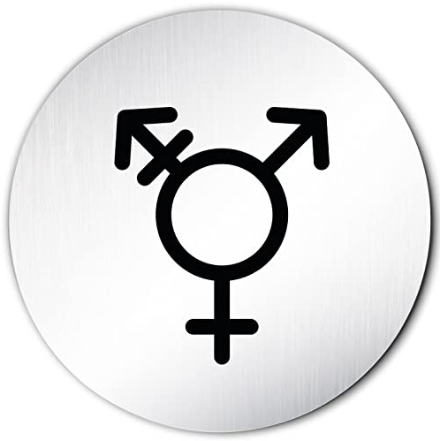 Türschilder24 XXL Toilettenschild Trans Gender 5 • Ø 100mm • Aluminium (eloxiert) • Türschild Hinweisschild