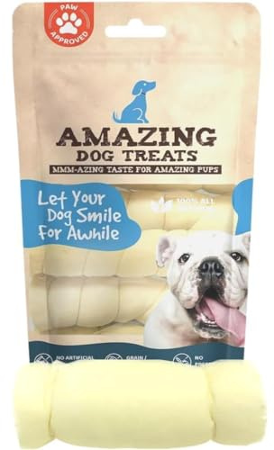 Amazing Dog Treats - Rouleaux de joues de boeuf (8 pièces régulières de 6 pouces), alternative sûre au cuir brut sans peau à mâcher pour chiens, excellent pour