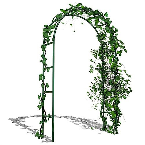EMENAR Outdoor Rosenbogen Rankgitter Metall Gartenbogen Für Gartendekoration 140X240X40cm Rankbogen Kletterhilfe Aus Pulverbeschichtetem Für Pflanzen Zur Unterstützung, Grün (Color : 1PC, Size : 140