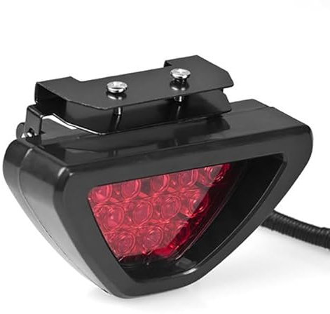 Feu de Frein de Voiture, Style F1 DRL Rouge 12 LED Arrière Feu Stop Antibrouillard Triangulaire Feu Stop Feu de sécurité pour Voiture Camion SUV (Comme montré)