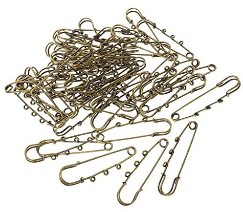 NUOBESTY 50 Stück Sicherheitsnadeln Aus Legierung Mit 3 Löchern Wiederverwendbare Broschennadeln Für Selbstgemacht Schmuck Pullover Und Mantel Robust Und Sicher Für Bastelprojekte
