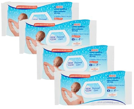 Fresh & Clean Personal Care Salviette Maxi Umidificate per Igiene Quotidiana del Corpo, Confezione da 40 pezzi (4 Confezioni)