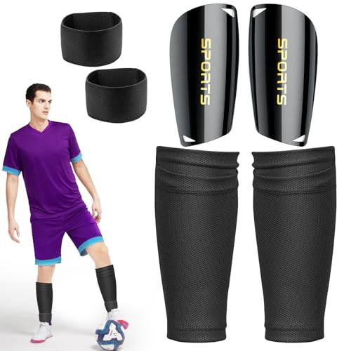 Schienbeinschoner Erwachsene Fussball Klein Schienbeinschoner Fußball Herren Damen mit Optimierter Einstecktasche Schienbeinschoner Socken & Stutzenhalter Fussball Schienbeinschonerhalter Shin Pads