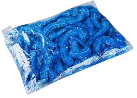 Haarnetze Einweg, 100 Stk. weiße Einweg PP-Haarnetze für die Küche, Haube als Arzt Zubehör, Kopfhaube, Hair Cover, Haarnetz Einweg für Herren/Damen, Bonet Haube für Haare (Blau)