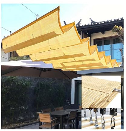 Copertura Ombreggiante for Pergola Impermeabile Copertura for Tenda Da Sole Ondulata Con Filo Scorrevole Impermeabile for Esterni Tasso Di Ombrellone Del 95%, Impermeabile(0.95MX4M)