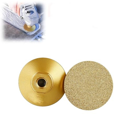 Platorello diamantato da 2 pollici per smerigliatrice e lucidatura per smerigliatrici angolari, robusto disco abrasivo brasato con filettatura M10 per smerigliare pietra di marmo (M10,60Grit)