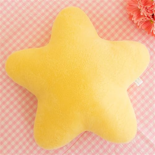 Kuschelkissen Kinder Niedlich Stern Plüsch Kissen Dekokissen Weiche Flauschige Sternform Zierkissen Sofakissen für kuschelecke Kinderzimmer Schlafzimmer Deko (Gelb,28 cm)