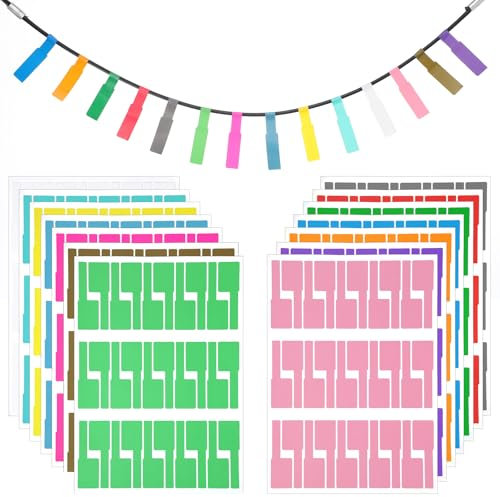 420 Stück Kabelbeschriftung 14 Farben Selbstklebende Kabelmarkierung Beschreibbare Kabeletiketten Wasserfest Reißfeste Kabelbeschriftung für das Kabel Management