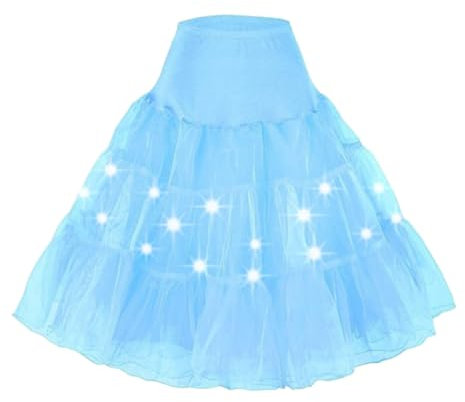 Tüllrock Damen Lang Grosse Grössen Tanzkleid Dehnbaren Midirock 70cm Erwachsene Tütü Rock Ballettrock Party Fasching Karneval Kostüm 1950er Rockabilly Petticoat Reifrock Unterrock Ballett Tanzen Dress