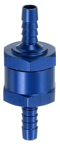 sourcing map Válvula de retención de combustible de 6 mm, válvula de retención unidireccional sin retorno, accesorios de control de aleación de aluminio para gasolina, diésel, gas, aceite, aire, agua,