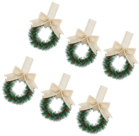 YCHUCH 6pcs Weihnachtskränze Hängende Dekoration Künstliche Beeren Kranz Für Küchenschränke Haustür Urlaubsdekorationen