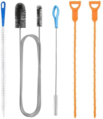 Enyoir 5 PCS Drain Unblocker Tools, Hair Clog Remover Sink Snake Drain, Multifunctional Plumbing Tools, Reusable, for Bathroom Toilet Kitchen Plug Hole