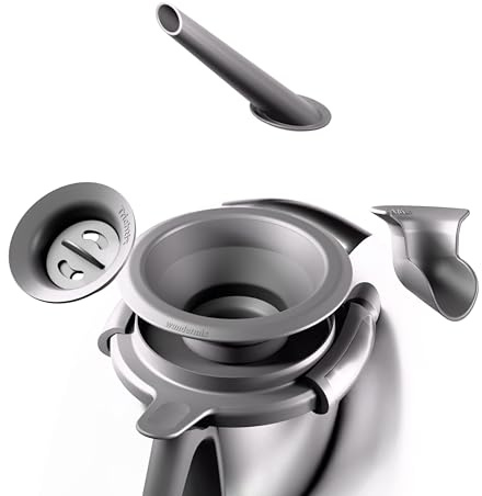 Wundermix - Trichtix® 4er-Set Trichter für Thermomix TM6 & TM5 | Klappbarer Silikon-Trichter mit Eitrenner, Gewürzrutsche, Dampfumleitung & Spezialtrichter, BPA-frei, platzsparend