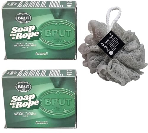 Soap on Rope 150g Original Authentic Fragrance, 2 Soap Bars With Free Beauty Body Puff (Any Colour)
