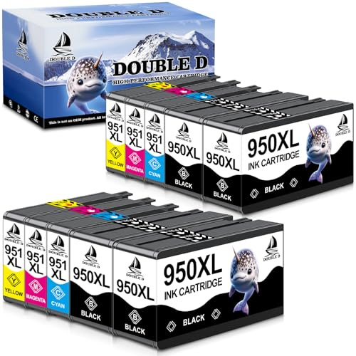DOUBLE D 950XL 951XL für HP 950 XL 951XL Ersatz für HP Officejet Pro 8600 Druckerpatronen kompatibel mit HP Officejet Pro 8610 8615 8620 8100 8625 8630 8640 8660 251dw 276dw Pack